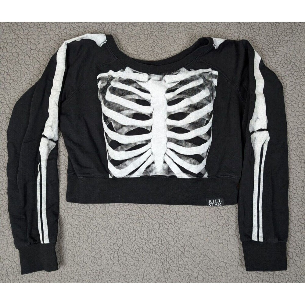 Killstar Black Skeleton Print Women's Top